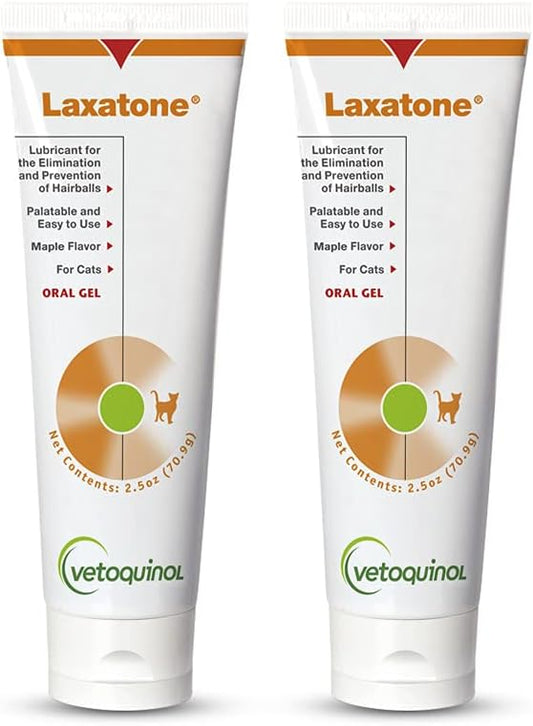 Vetoquinol Laxatone: Oral Hairball Lubricant Gel for Cats – Maple Flavored, 2.5oz 2 Pack