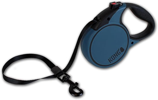 Alcott Kong Terrain Retractable Dog Leash, Large, Blue, 16' Long