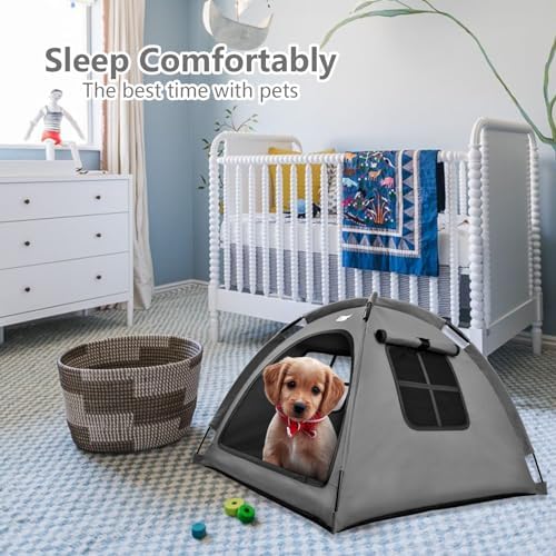 Cat Tent Outdoor and Dog House Outdoor, Cat and Dog Waterproof Tent House, Outdoor Dog Bed Washable, Indoor/Outdoor Cave Nest Bed Small Dog Tent for Cat, Bunny and Small Animal (Grey S)