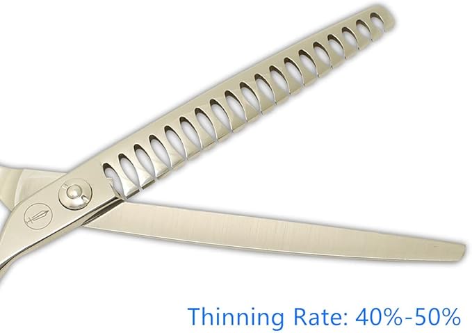 HASHIMOTO Chunker Scissors for Dog Grooming,Dog Texturizing Scissors,Cat Scissors,19 teeth,7.0 inch,Light Weight.