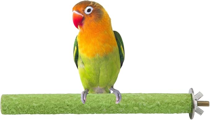 Hypeety Bird Cage Perch Stand Wooden Paw Grinding Toy Chew Toys for Bird Parrot Macaw African Greys Budgies Parakeet Cockatiels Conure Lovebird Cage Hanging Accessories Random Color (7in / 18cm)