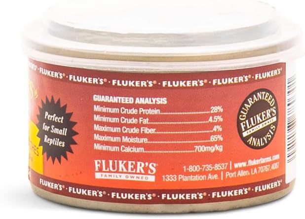 Fluker's Gourmet Canned Food for Reptiles, Fish, Birds and Small Animals, Small Dubia Roaches, 1.2 oz