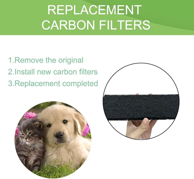 Carbon Filters Compatible for Litter Robot 3 Accessories Activated Charcoal Replacement Filters Work for Cat Robot Litter Box LR3 Keep Home Fresh 8-Pack (Black)…