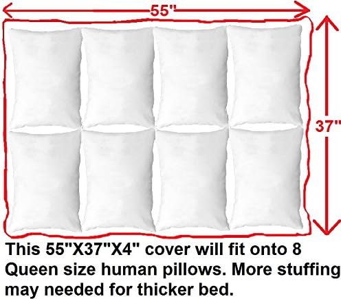 Dogbed4less DIY Pet Bed Pillow Brown MicroSuede Duvet Cover and Waterproof Internal case for Dog at 55X37X4 Inch - Covers only