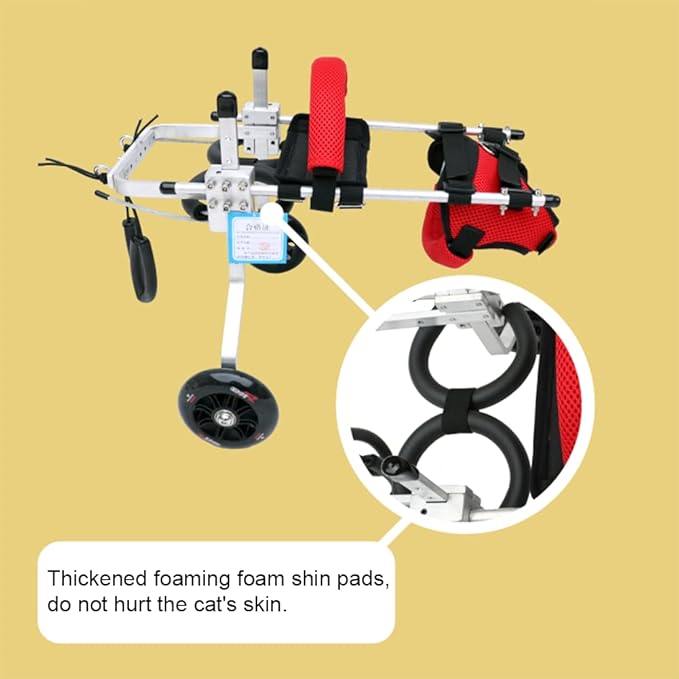 Cat Wheelchair Adjustable 2 Wheels Pet Wheelchair Lightweight Cat Barrier Wheels for Rehabilitation Aid for The Back Legs of Aging, Disabled, Injured, Arthritis, Weak Cats/Pets (M)