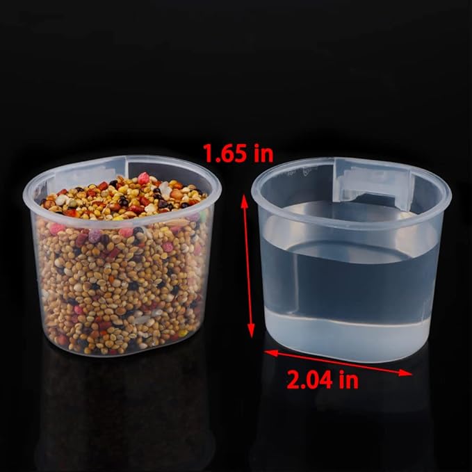 9 Pack Small Bird Food and Water Bowl Feeder, Parrot Convenient Hanging Container, Plastic Cage Sand Cup Feeding Dish