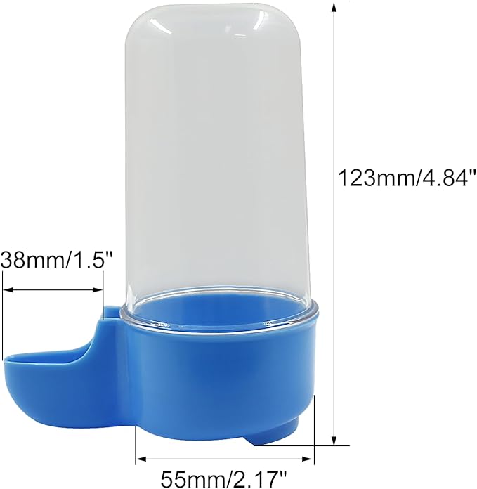 4 Pcs Plastic Bird Feeder, 200ml/6.76 fl oz, For Parrots, Cockatiels, Budgies, Mice, Hamsters