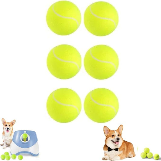 Automatic Ball Thrower for Dogs, Small Dog Ball Launcher with Free 12 PCS Mini Balls, Three-Speed Control Interactive Dog Fetch Machine Toy for Dogs (Mini Tennis Balls 6 Pcs)