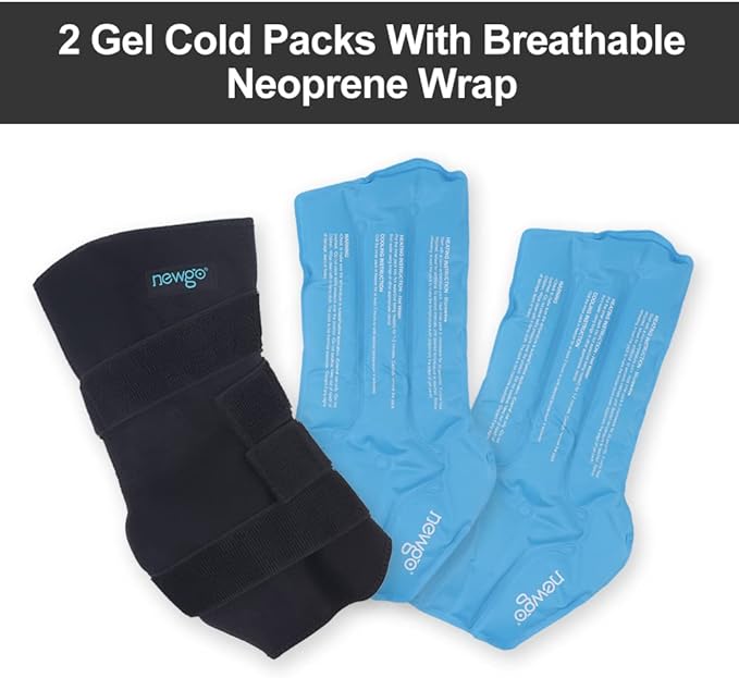 NEWGO Horse Ice Pack Reusable Horse Leg Wrap for Injury, Cooling Horse Knee Wrap Full Coverage Leg Ice Boot Cold Pack 1 Wrap with 2 Gel Packs for Knee, Legs, Boots, and Hooves