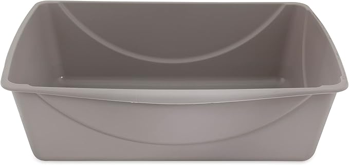 Petmate Open Cat Litter Box, Extra Large Nonstick Litter Pan Durable Standard Litter Box, Mouse Grey Great for Small & Large Cats Easy to Clean, Made in USA