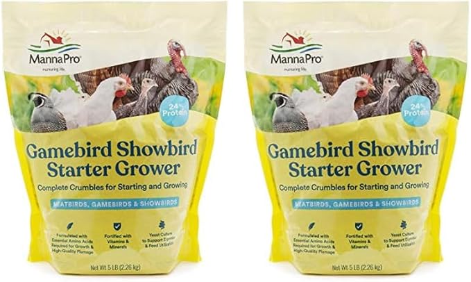 Manna Pro Gamebird Showbird Crumbles|Formulated for birds with Vitamins & Minerals|5 Pounds (Pack of 2)