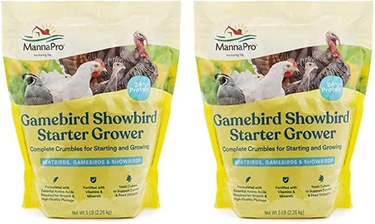 Manna Pro Gamebird Showbird Crumbles|Formulated for birds with Vitamins & Minerals|5 Pounds (Pack of 2)