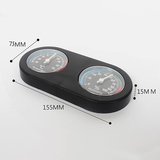 Reptile Terrarium Hydro-Thermograph and Humidity Gauge,Dial Gauges Pet Rearing Box Celsius and Fahrenheit