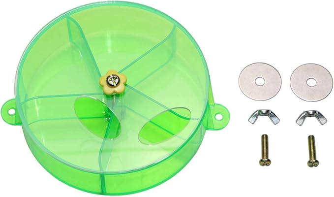 Bird Creative Foraging System Wheel Seed Food Ball Rotate Training Toy for Small and Medium Parrots Parakeet Cockatiel Conure (GREEN)