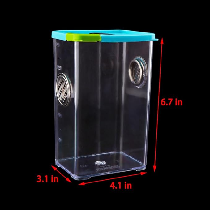 Spider Breeding Box Tarantula Transparent Feeding Box Frog Cricket Snail Hatching Container Insect Habitat Cage(6.7" x 4.1" x 3.1")