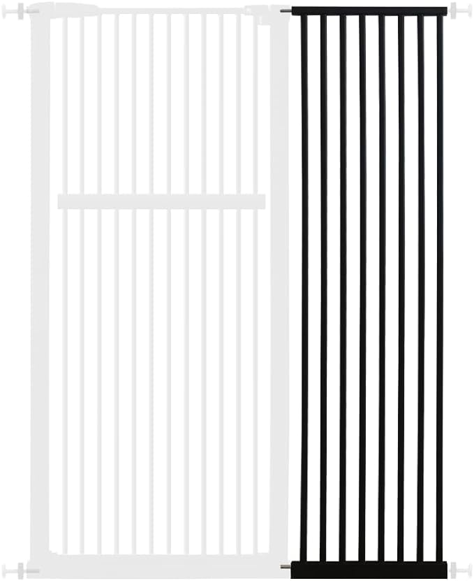 Extra Tall Pet Gate 55.12" High Pressure Mounted 16.73" Wide Extension kit 1.37" Gap (16.73", Black)