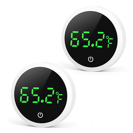JXTZ 2 Pack Aquarium Thermometer, Mini Digital LED Fish Tank Thermometer with High Precision, Touch Wake-up, Range of 32℉-140°F, Water Thermomete for Freshwater Marine Aquariums