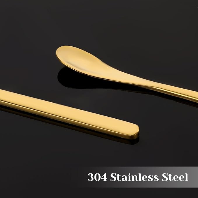 2Pcs Crested Gecko Food Spoons, 8.9" Long Handle Gecko Feeding Spoon, Stainless Steel Powder Fruit Mixing Stirring Food Feeding Spoons for Gargoyle Bearded Dragon