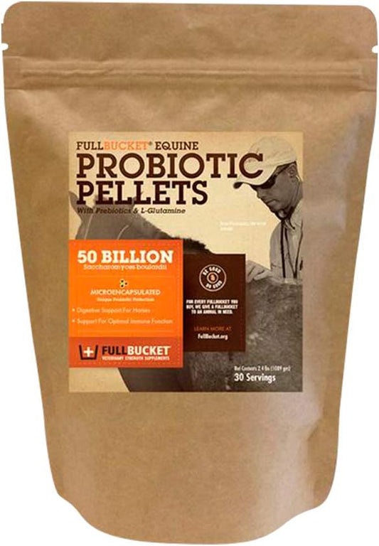 Equine Probiotic Pellets with Saccharomyces boulardii for Horses Under High Stress or for Horses with Ongoing Digestive Issues; 20x More Concentrated and 50 Billion CFUs - 30 Servings