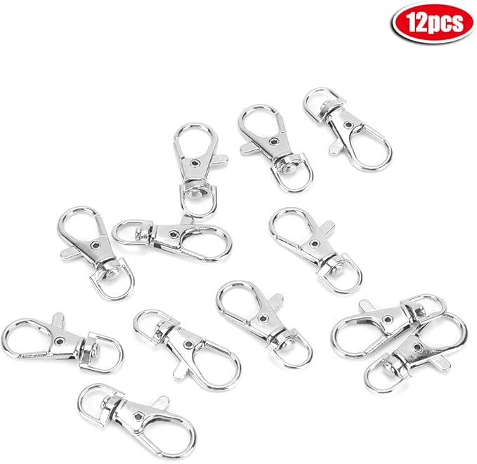 Pssopp 12Pcs Pet Birds Cage Metal Hook Clip Iron Anti-Escape Pet Bird Cage Door Buckle Lock Claw Snap Hook