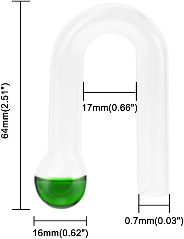 Senzeal 2Pcs Hang On CO2 Drop Checker Glass Aquarium Monitor CO2 Indicator for Planted Fish Tank