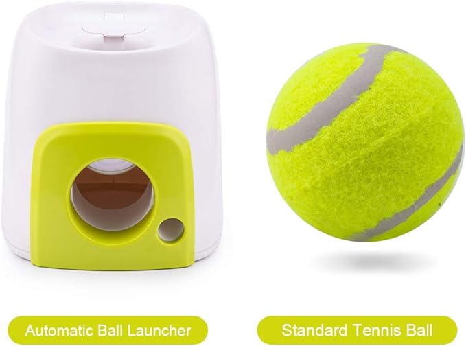 Hztyyier Automatic Dog Ball Launcher Interactive Pet Toy for Dogs, Cats, and Other Animals (Green)