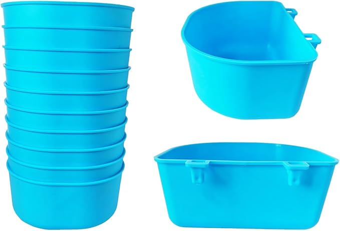 10 Pcs 25 fl.oz Pet Feeder Bowls Water Cups Hanging Feeders Waterers Food Dish Treats Container pellets grit Dispenser for Chicken Bird Rabbit Parakeet Cat Puppy Guinea Pig Small Animal