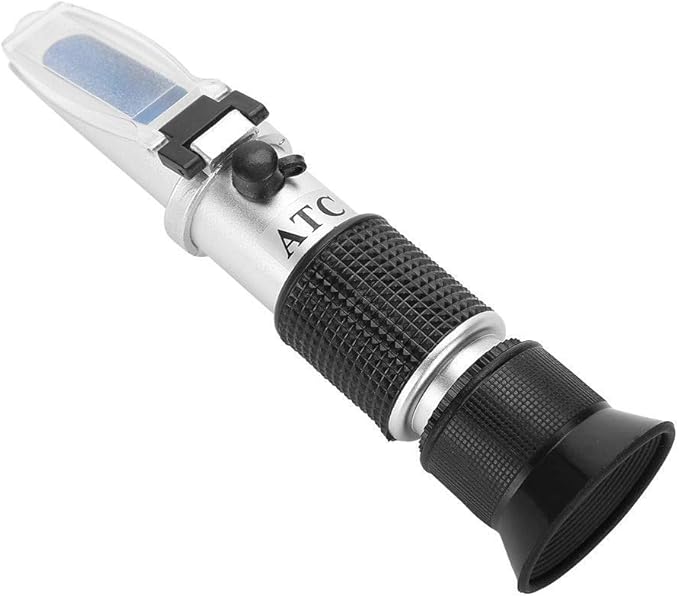 Salinity Refractometer, Automatic Temperature Compensation Salt Water Tester Hydrometer 0-100ppt & 1.000-1.070 Specific Gravity ATC Refractometer for Sea Water Aquarium Tank, Marine Industry