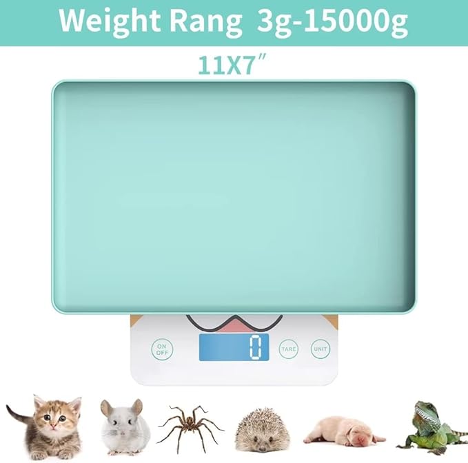 Digital Pet Scale for Small Animal, Whelping Scale,Mini Precision Gram Weight Balance Scale, High Precision ±0.03oz,Blue,Suitable for Newborn Pets