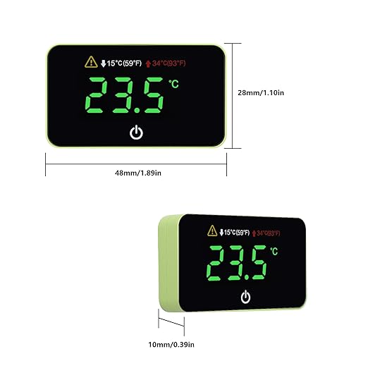 Fish Tank Thermometer Aquarium Temperature Alarm Monitoring Tool Mini Digital Alarm Thermometer Mini Terrarium Tank Turtle Tank Tropical Fish Bowl Digital Thermometer Accurate LED Display to ±0.9℉