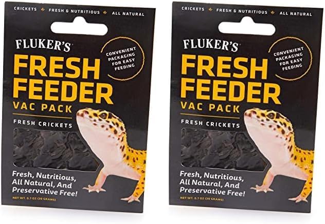 Fluker's Fresh Feeder Vac Pack Crickets, All Natural and Preservative Free, Great for Insect Eating Reptiles, Birds, or Small Animals, 0.7 oz (Pack of 2)