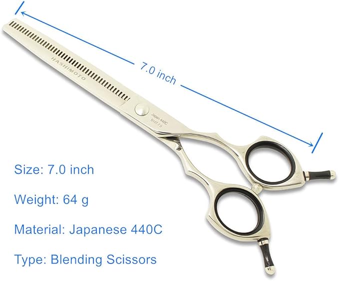 HASHIMOTO Dog Blending Shears,dog Texturizing Scissors,Cat Blender,45 teeth,7.0 inch,Light Weight.