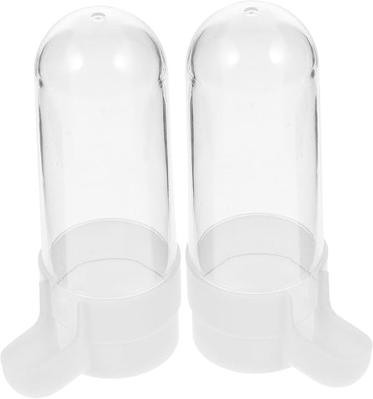 GANAZONO 2pcs Bird Drinker Plastic Water Pitcher Pet Water Bottle Clear Plastic Tray Parrot Water Dispenser Bird Water Feeder for Cage Automatic Bird Cage Supply Bird Food Case Bird Feeder