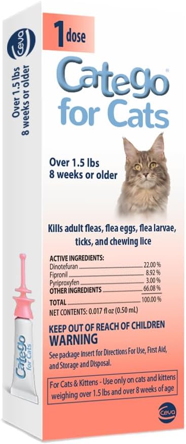 for Cats Flea and Tick Treatment & Prevention (Over 1.5 lbs) 1-Month Supply