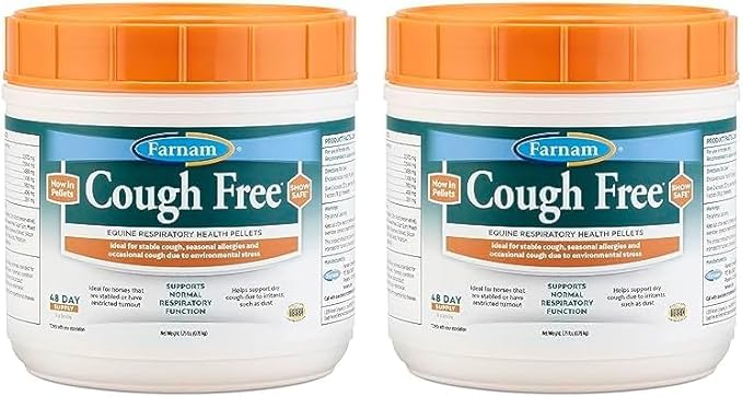 Farnam Cough Free Horse Cough Supplement Pellets, Provides Respiratory Support for Horses W/Seasonal Allergies or Stable Cough, 1.75 lb, 48 Day Supply (Pack of 2)