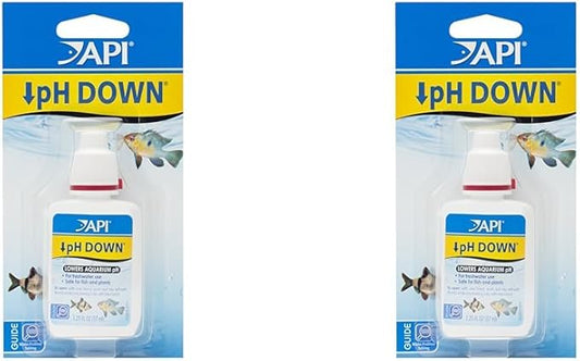 API pH Down Freshwater Aquarium Water pH Reducing Solution 1.25-Ounce Bottle (Pack of 2)