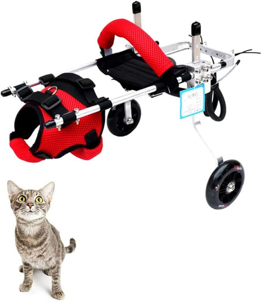 Cat Wheelchair Adjustable 2 Wheels Pet Wheelchair Lightweight Cat Barrier Wheels for Rehabilitation Aid for The Back Legs of Aging, Disabled, Injured, Arthritis, Weak Cats/Pets (M)