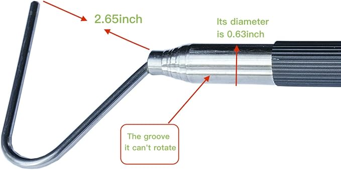 40inch Collapsible Snake Hook Sturdy Non-rotatable Stainless Steel Hook, Tool Hook，Designed with Groove, Can't Rotate, is Easier tooperate and Safer