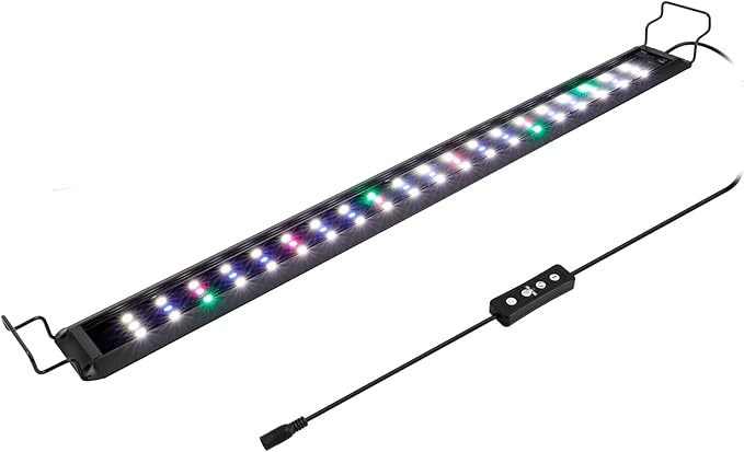 hygger 20W Full Spectrum Aquarium LED Light with 10 Levels Brightness, White Blue Red Green LEDs,6H8H12H Timer,RGB Light for 24~32IN Freshwater Fish Tank, Aquatic Plants Tropical Ornamental Fish