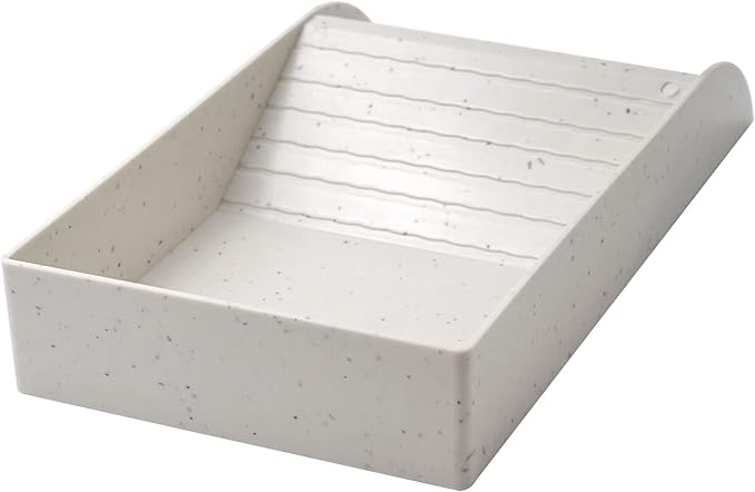 Reptile Tortoise Turtle Feeding Dish with Ramp and Basking Platform Reptile Tortoise Food and Water Bowl Reptile Pool with Ramp (Granite Texture)