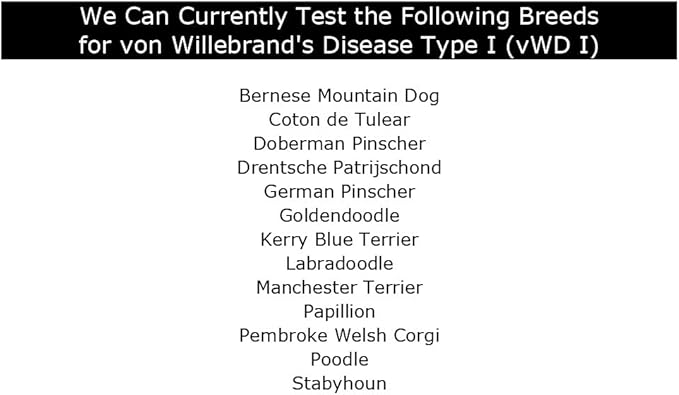 Dog von Willebrand DNA Test for von Willebrand’s Disease Type I (vWD I) | Home Sample Collection Kit for 1 Canine| Puppy vWD I Testing Kits | Results in 7 Working Days with No Extra Fees