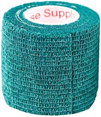 2 Inch Vet Wrap Tape Bulk (Hunter Green) (Pack of 6) Self Adhesive Adherent Adhering Flex Bandage Grip Roll for Dog Cat Pet Horse