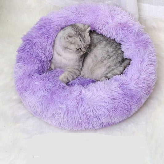 Cat Beds for Indoor Cats - Cat Bed Washable 20/24 inches, Dog Beds for Small Medium Dogs, Anti Anxiety Round Fluffy Plush Faux Fur Cat Bed,Thick Bottom Keep Pets Off The Cold Tile