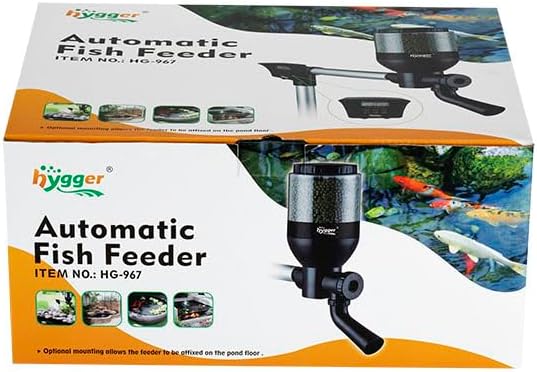 hygger Large Programmable Auto Pond Feeder with LCD Display Controller Automatic Fish Food Feeding Dispenser Outdoor Koi Fish Feeder 5.5 L Capacity