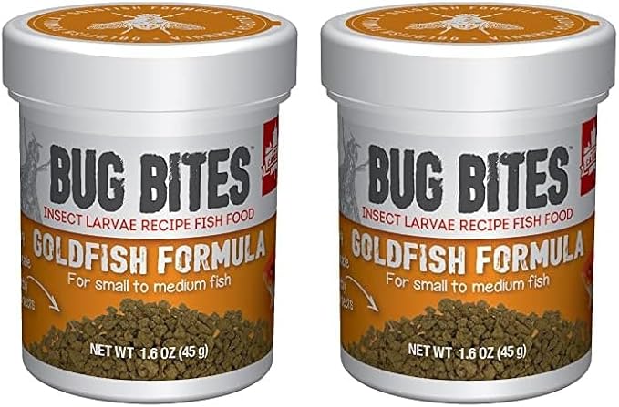 Fluval Bug Bites Goldfish Fish Food, Granules for Small to Medium Sized Fish, 1.6 oz., A6583 (Pack of 2)