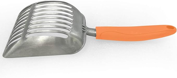 Cat Litter Scoop - Aluminum Alloy cat Litter Shovel, Suitable for All cat Litter, Metal Durable Garbage Shovel Orange