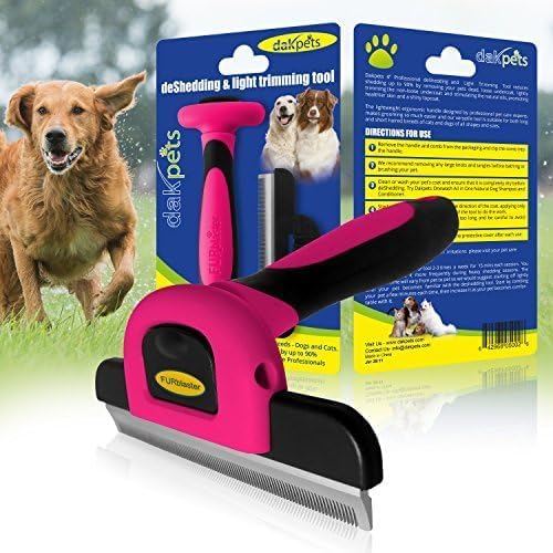 DakPets Pet Deshedding Tool | Professional Cat and Dog Brush for Shedding | Fur Deshedding Brush and Pet Hair Remover for Cats and Dogs | Stainless Steel Shedding Brush for Pet Grooming