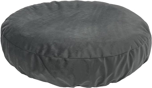 Not Waterproof Grey Velvet Faux Fur Donut Dog Bed Cover Only Round Dog Bed Replacement Slip Cover Washable 36 Inch