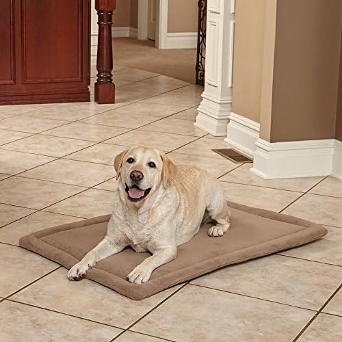 MidWest Homes for Pets Deluxe Micro Terry Pet Bed, Dog Bed & Crate Mat, Taupe, 42-Inch