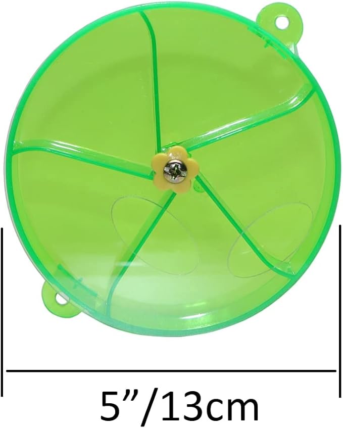 Bird Creative Foraging System Wheel Seed Food Ball Rotate Training Toy for Small and Medium Parrots Parakeet Cockatiel Conure (GREEN)